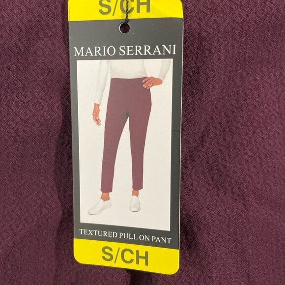 NEW Mario Serrani Women's S Italy Burgundy Textured Pull-On Pants Nylon & Viscos - Picture 8 of 10